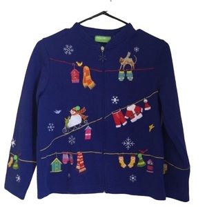 Novelty Ugly Christmas “sweater” jacket size small petite